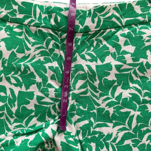 J. Crew 5" Basketweave Shorts Women Sz 4 Green White tropical leaf print 1216 - Picture 6 of 8